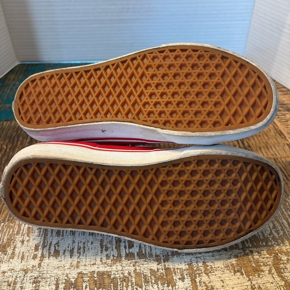 Vans Red and White High-Top Sneakers - Picture 7 of 8